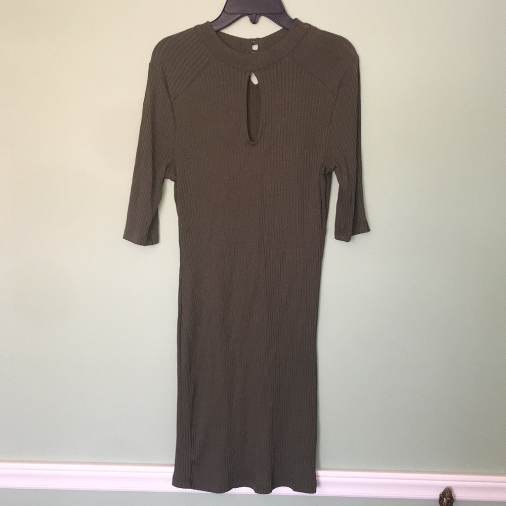 Olive fitted dress